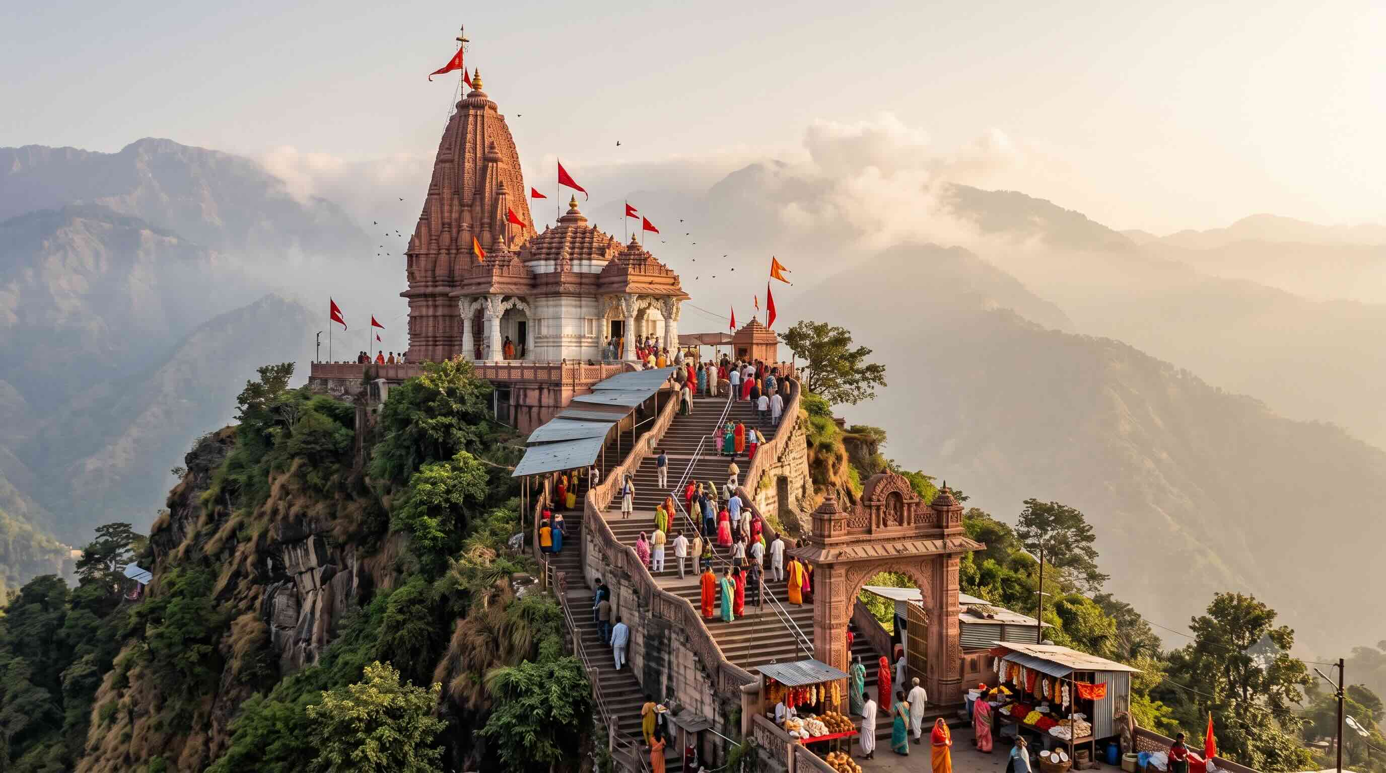 माँ के मंदिर ऊँचाई पर