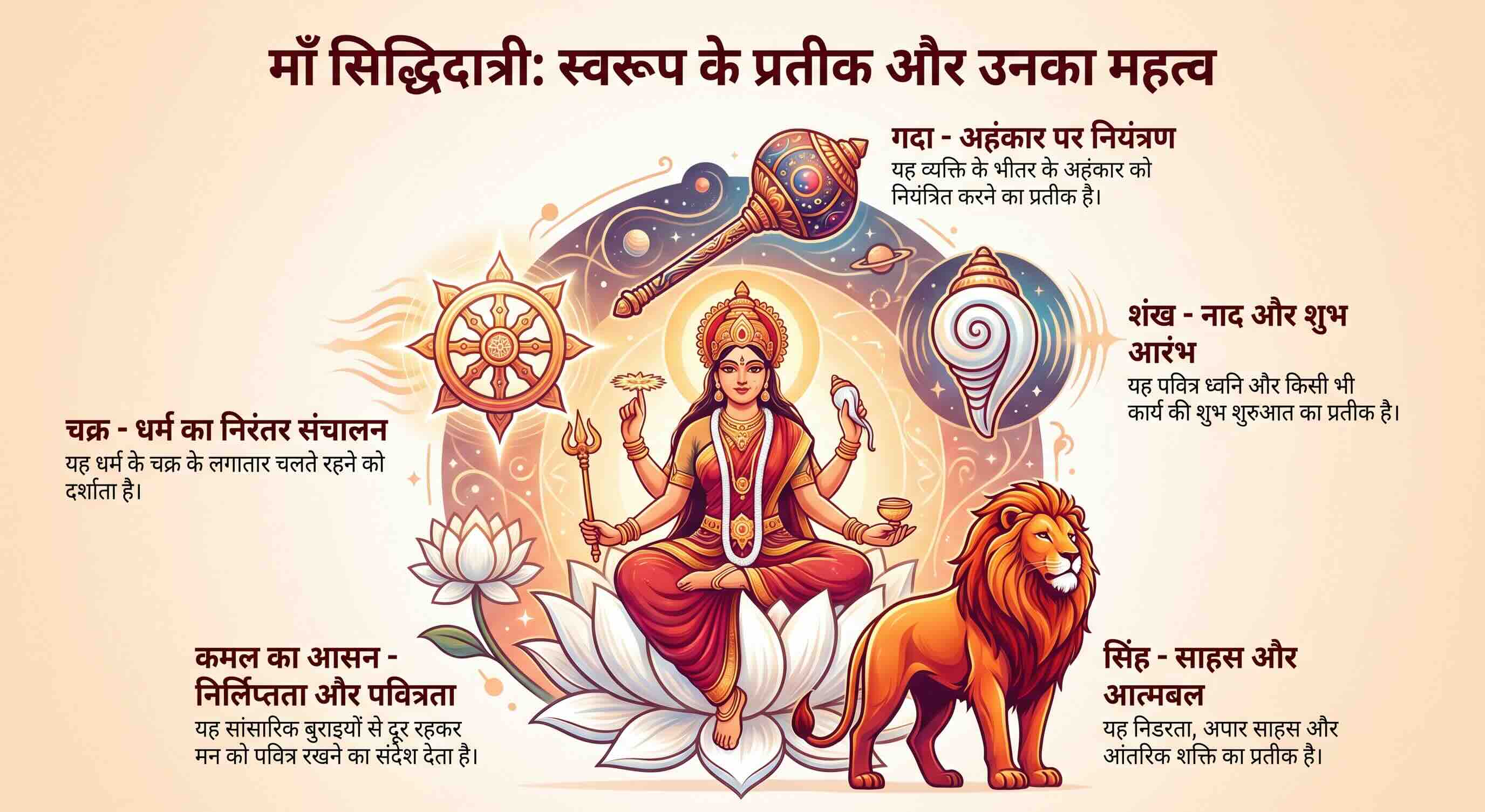 माँ सिद्धिदात्री प्रतीक और महत्व
